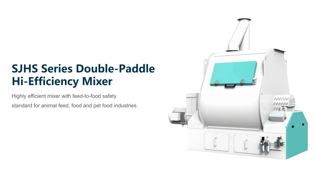 Gear Drive Horizontal Paddle Chicken and Poultry Animal Feed Batch Mixer with High Mixing Uniformity and Low Residue