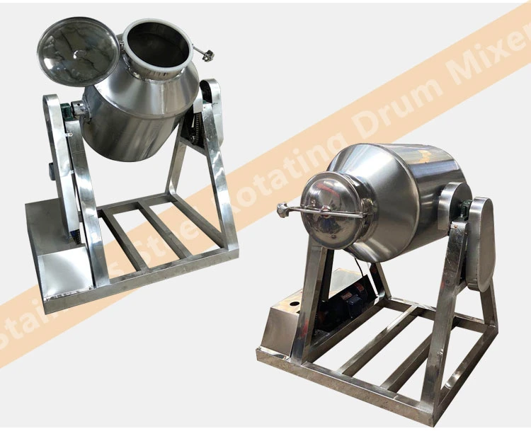 Small Poultry Feed Blender Rotary Drum Food Mixer Stainless Steel